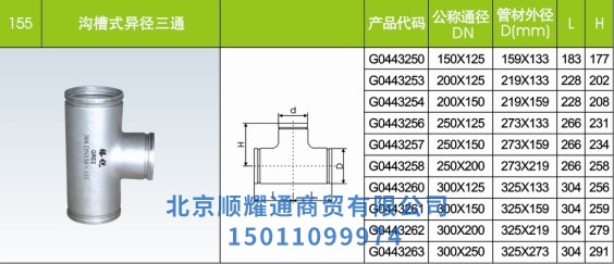 溝槽式異徑三通